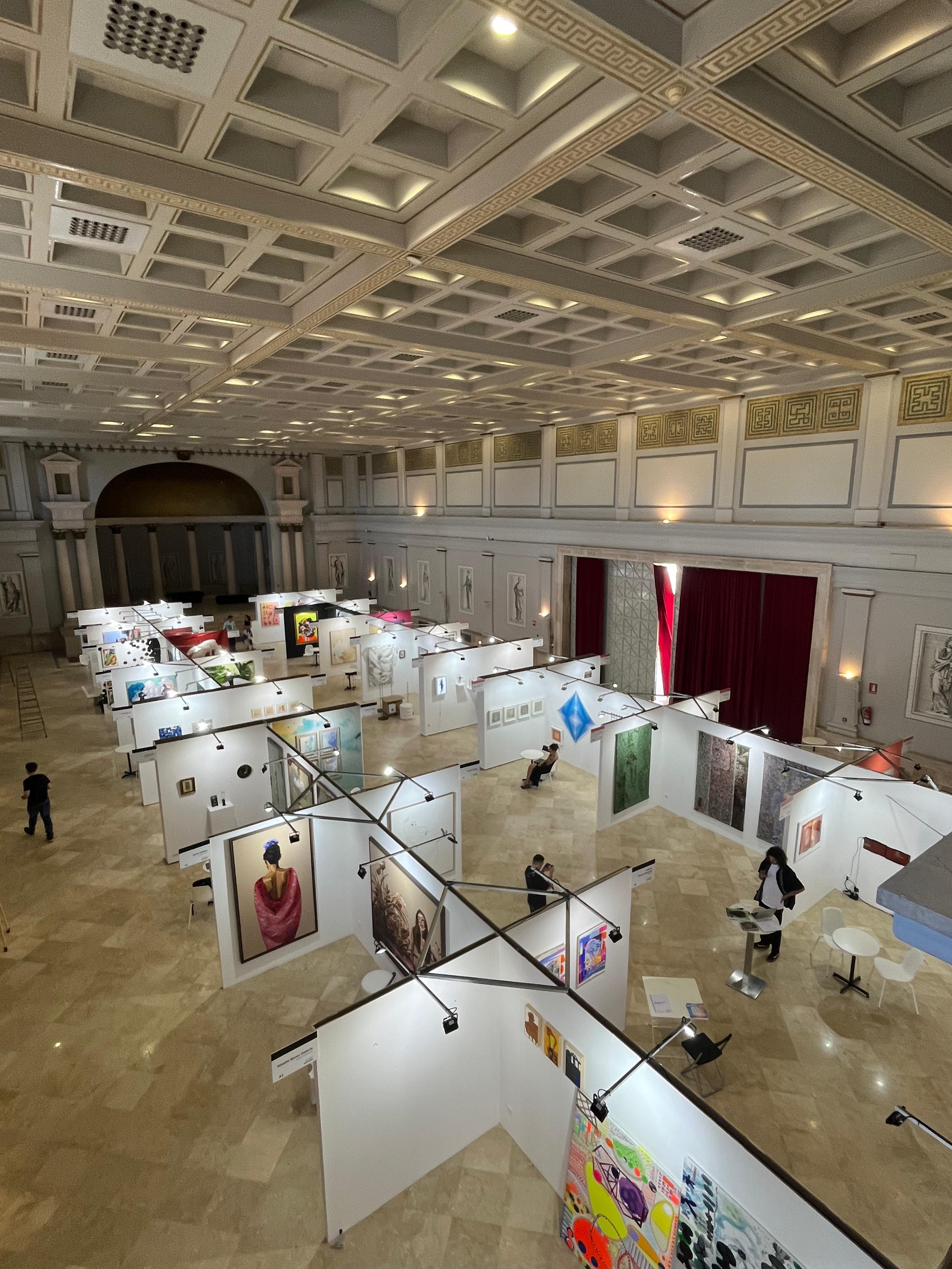 Gallery booth with paintings at SUMMA Mallorca